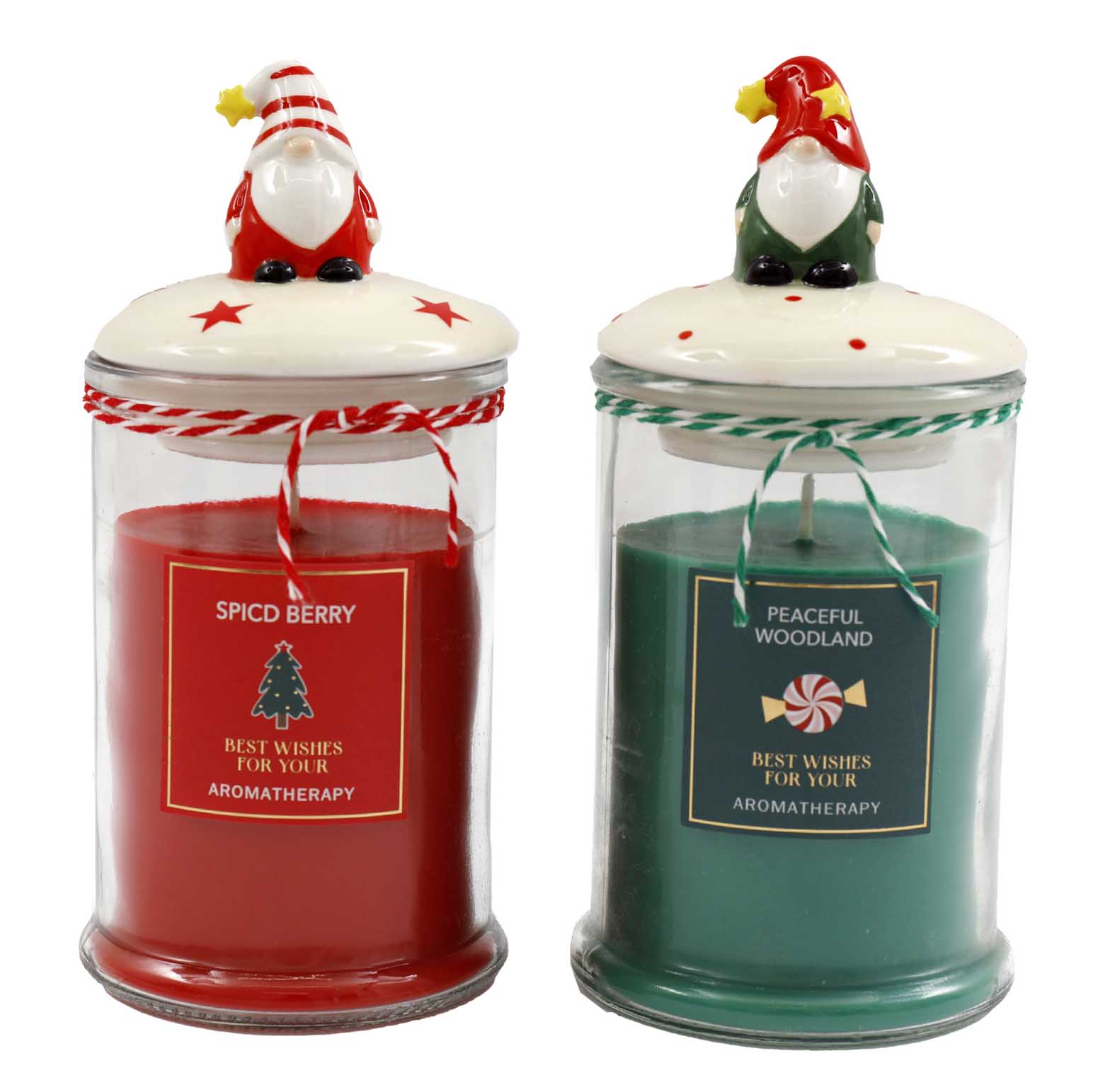 SIL Interiors Candlepot With Santa Lid 8x16.5cm
